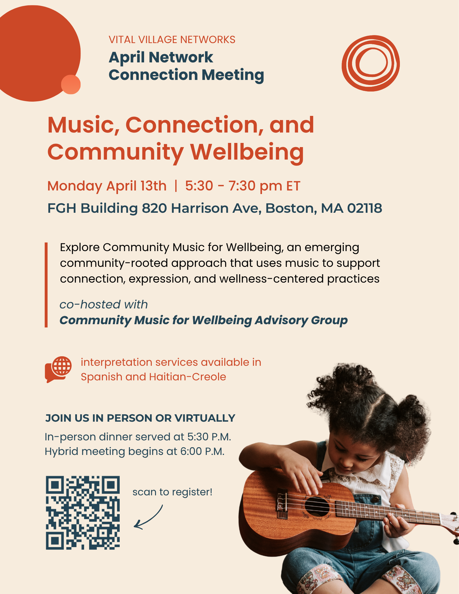 April NCM Flyer with QR code to registration link