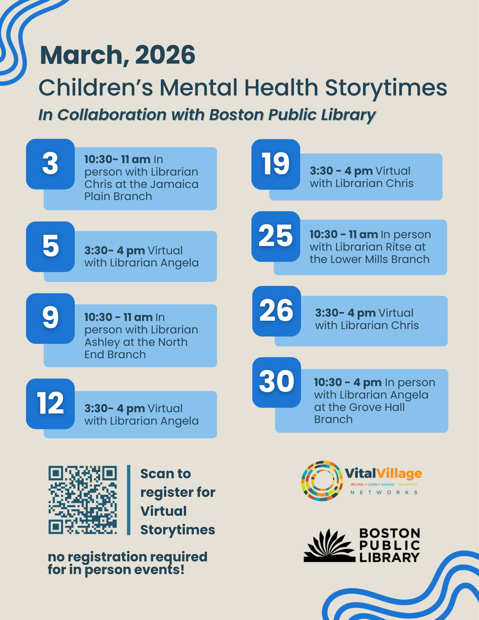 March Event Flyer with QR code